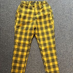 Plaid Yellow Pants
